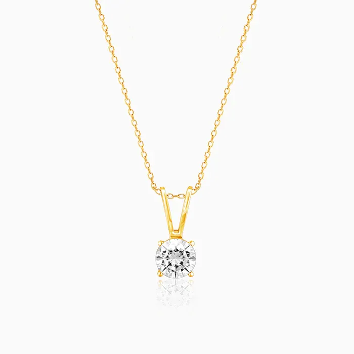 GIVA Zircon Pendant with Chain (Golden) image 1