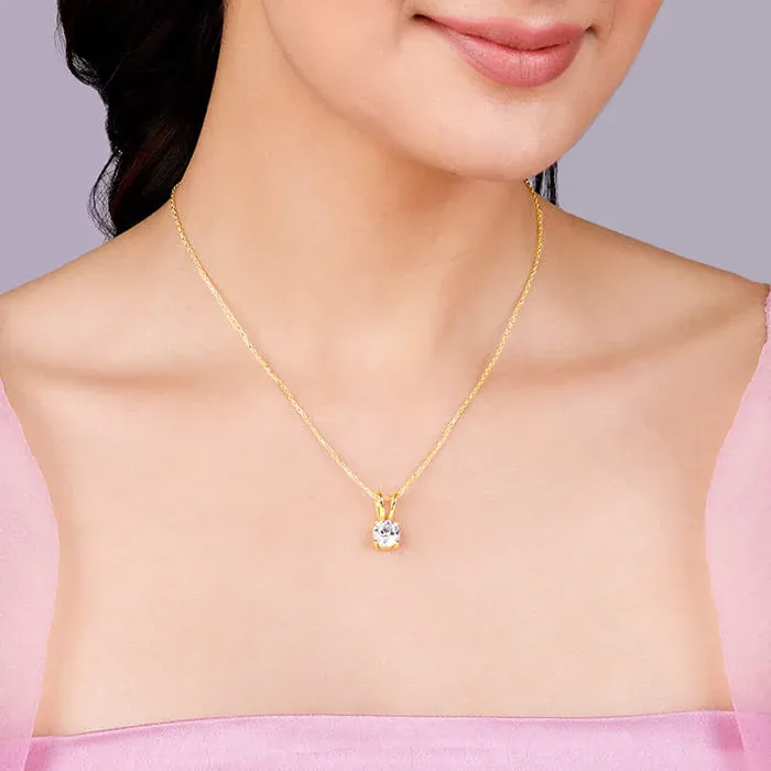 GIVA Zircon Pendant with Chain (Golden) image 2