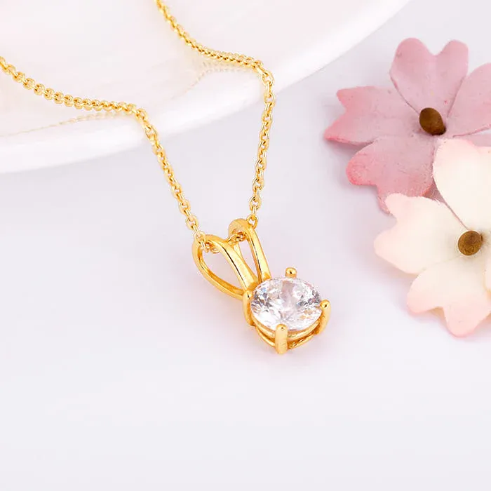 GIVA Zircon Pendant with Chain (Golden)
