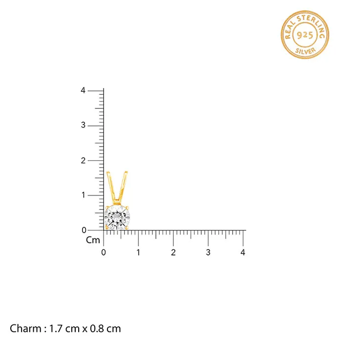 GIVA Zircon Pendant with Chain (Golden) image 4