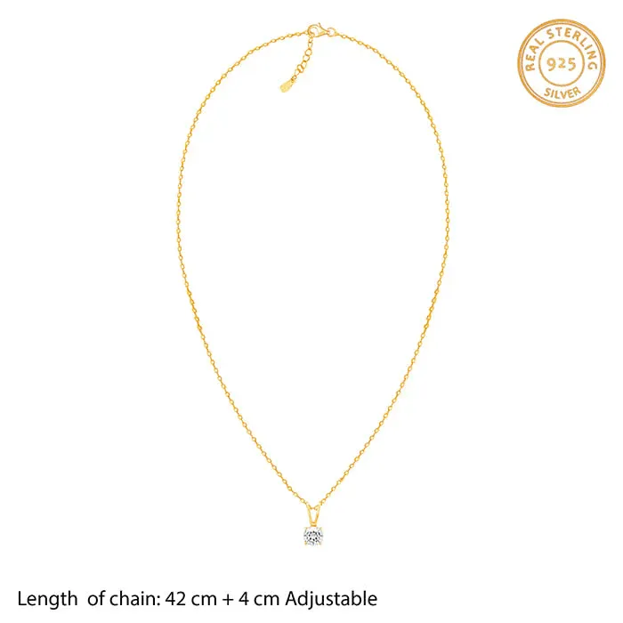 GIVA Zircon Pendant with Chain (Golden) image 5