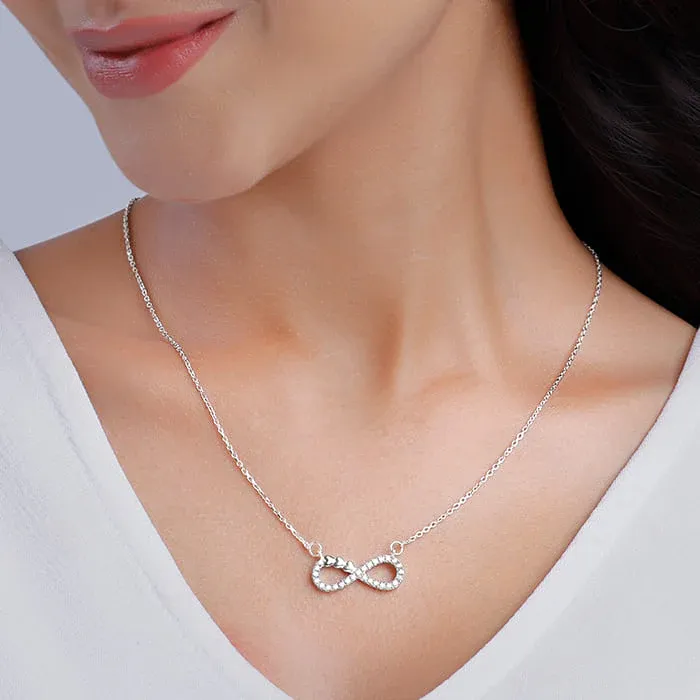 GIVA Silver Infinity Heart Chain ( 925 Pure Silver) image 2