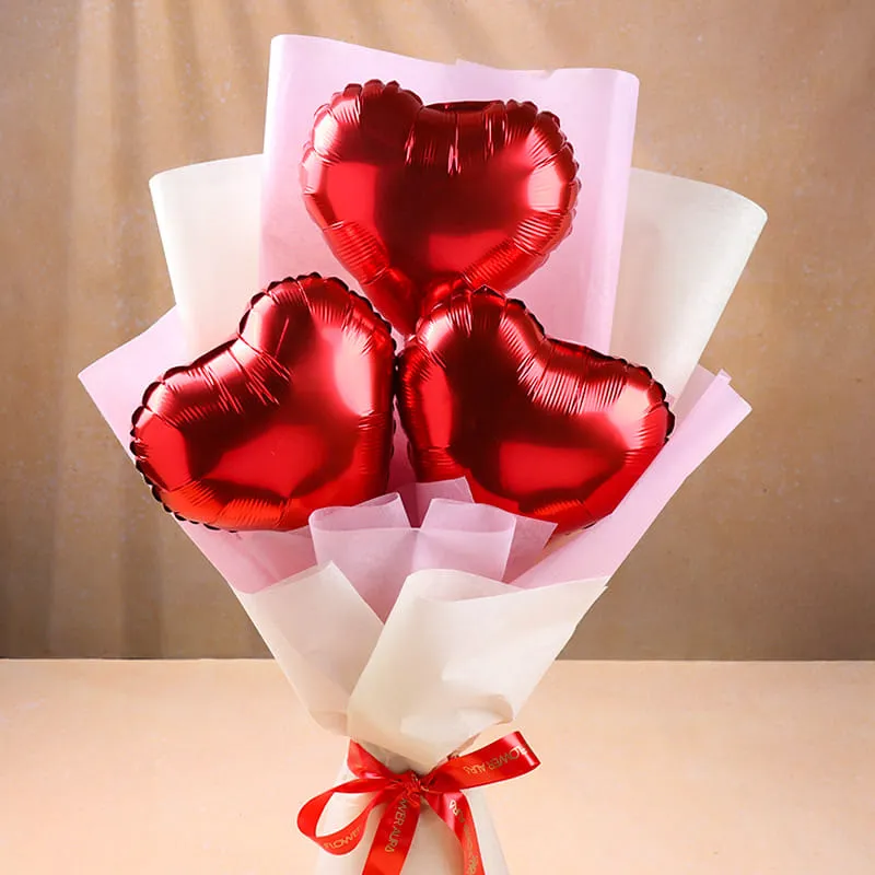  Floweraura Red Heart Balloons Bouquet  image 2