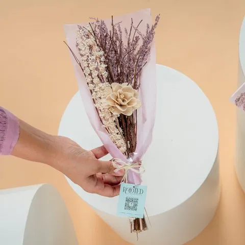 Rooted Pink Haze Dried Flowers Bouquet image 6