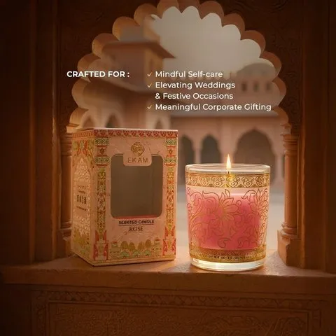 Pink Haveli Votive Scented Candle (Rose) by Ekam image 2