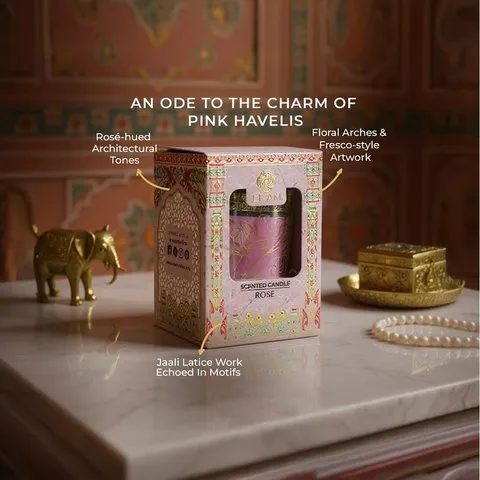 Pink Haveli Votive Scented Candle (Rose) by Ekam image 3