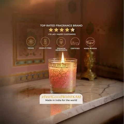 Pink Haveli Votive Scented Candle (Rose) by Ekam image 4