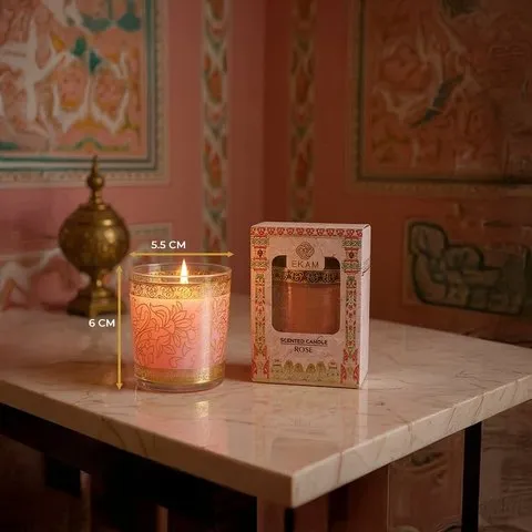Pink Haveli Votive Scented Candle (Rose) by Ekam image 8