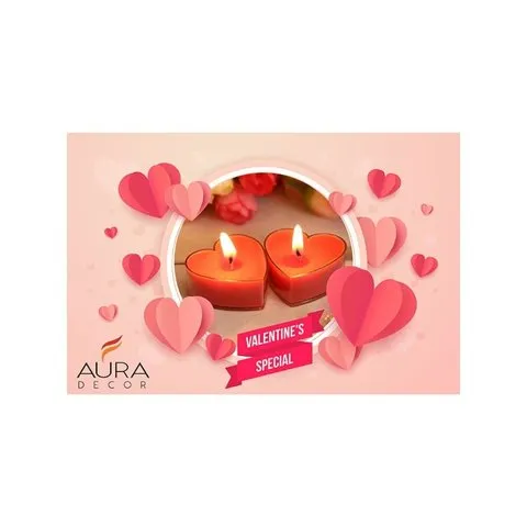 Heart Shape Tea Light Candles (Rose, Red) by Auradecor image 2