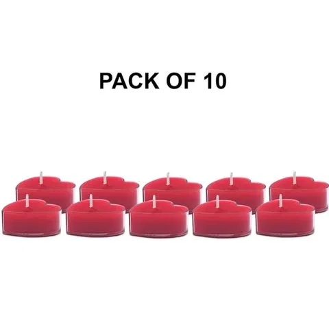 Heart Shape Tea Light Candles (Rose, Red) by Auradecor image 4