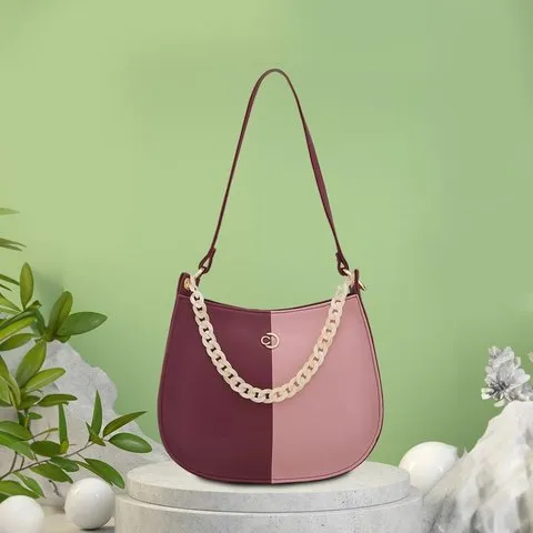 Caprese Perline Hobo Small Sling Bag (Burgundy) image 6