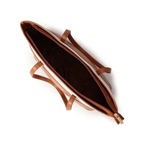 Fastrack Bags Women's Tan Colourblocked Tote Bag image 5