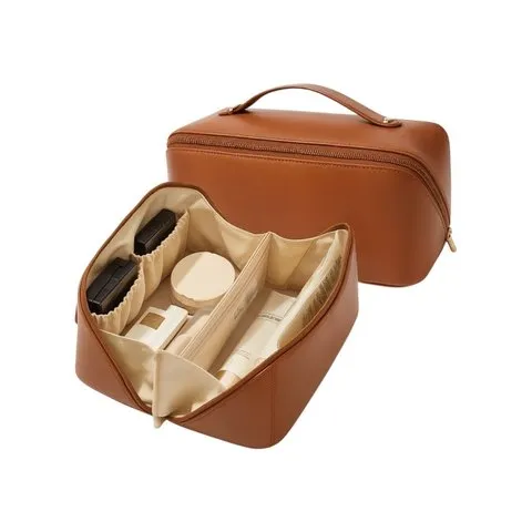 ZEDAK Makeup Storage Bag For Travel (Dark Brown)