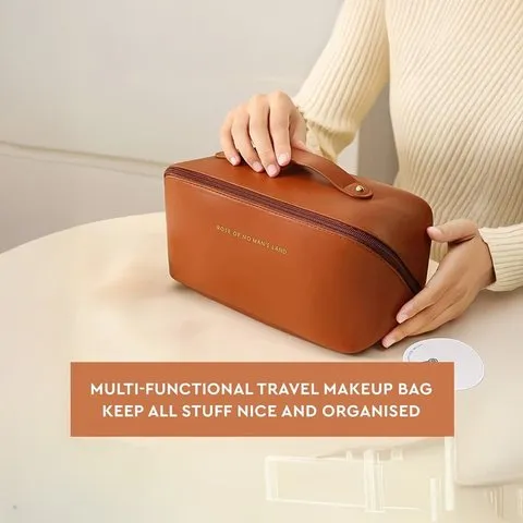 ZEDAK Makeup Storage Bag For Travel (Dark Brown) image 2