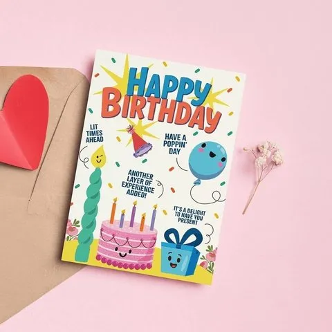 Mad Over Print Birthday Greeting Card image 4
