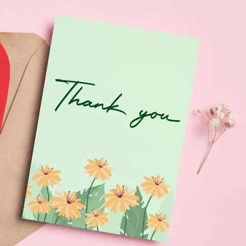Mad Over Print Floral Thank You Greeting Card image 4