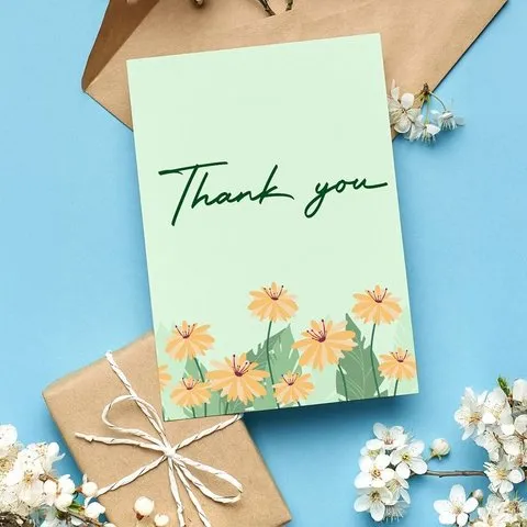 Mad Over Print Floral Thank You Greeting Card image 5