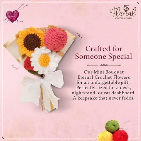 Floreal Crochet Mini flower Bouquet image 2
