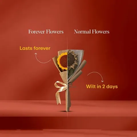 Phlavar - Handmade Sunflower Crochet Flower image 4