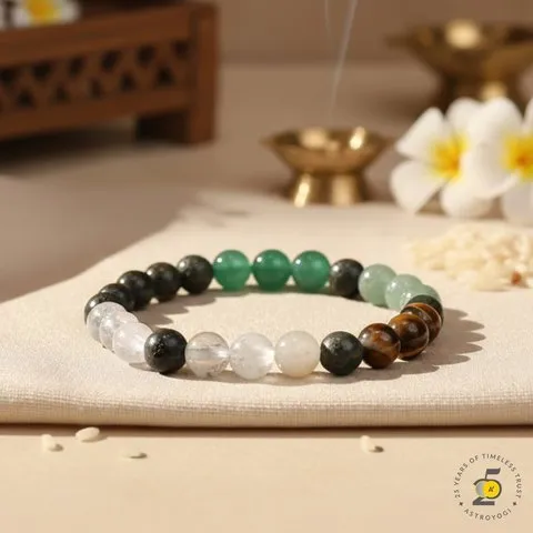 Astroyogi Dhan Yog Elasticated Bracelet (Multicolour) image 7