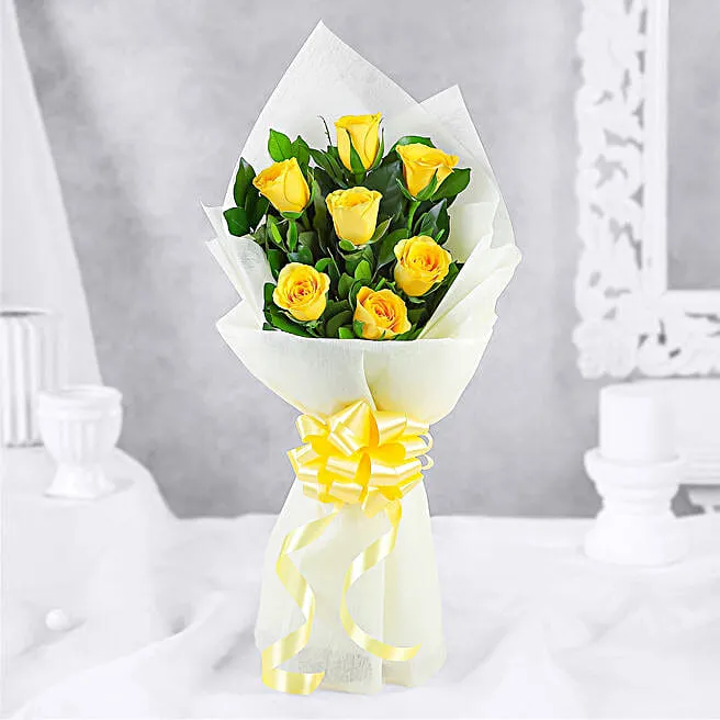 Serene 7 Yellow Roses Bunch