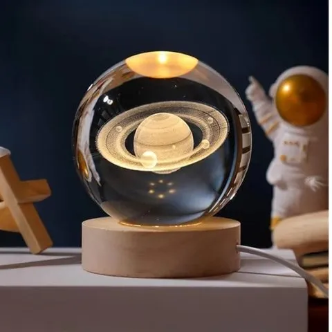 Saturn 3D Crystal Ball LED 2 W Decorative Lamp - DesiDiya
