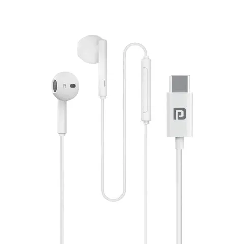 Portronics Conch Theta C Type C Wired Earphones (White)