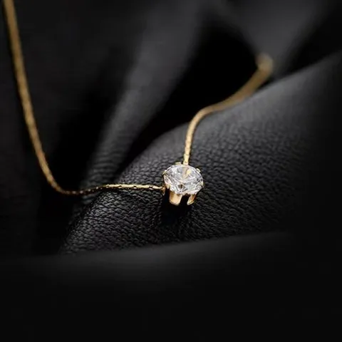 Jewels Galaxy Contemporary Pendant with Chain (Golden)