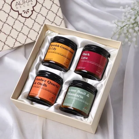 Amber Jar Candle Gift Set by Auradecor
