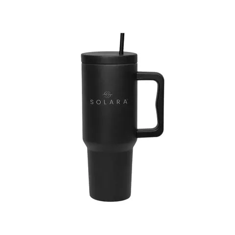 Solara Tumbler with 2 Straws (Black Knight)