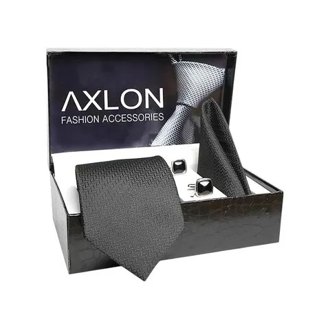 Axlon Men's Tie Set (Black, Polyester)