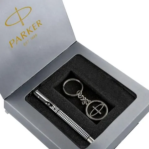 Parker Vector Special Edition Roller Ball Pen Gift Set With Keychain (Blue)