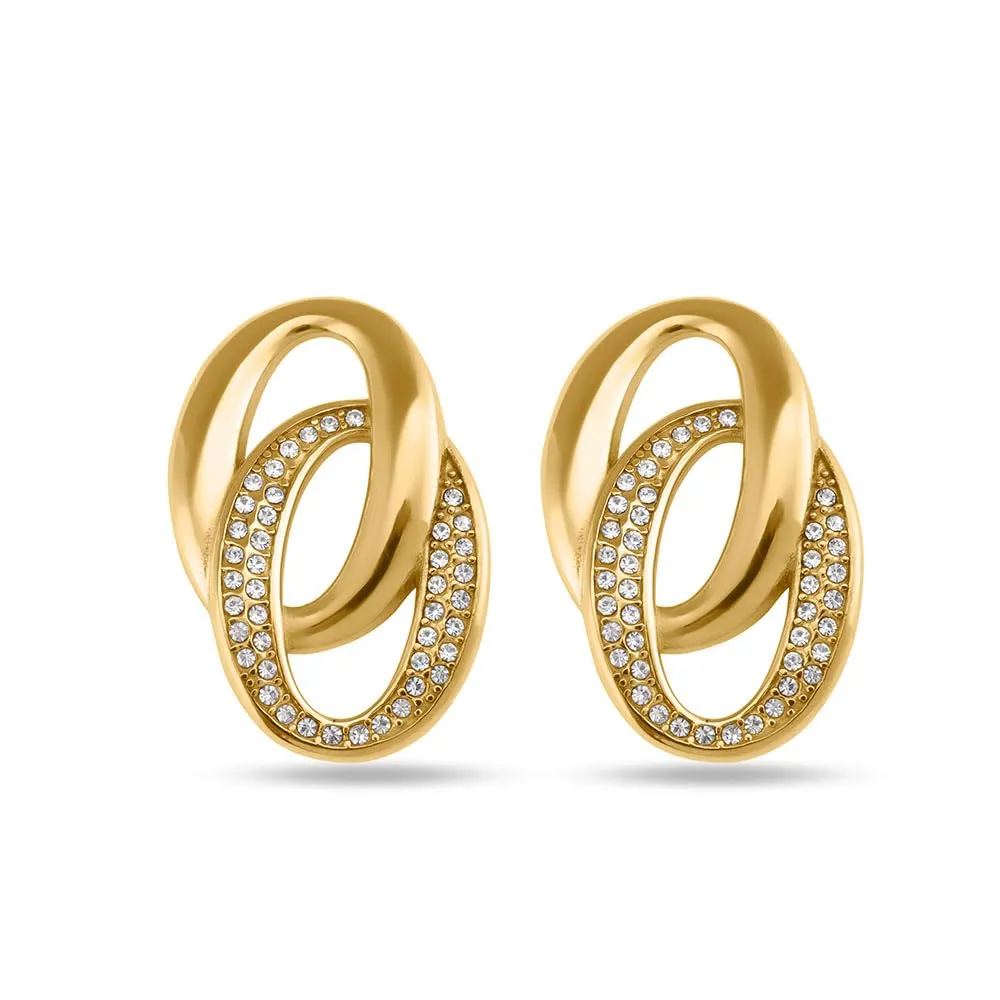 PALMONAS Elegant Interlinked Stud Earrings | Gifts For Girlfriend | Gift For Women & Girls