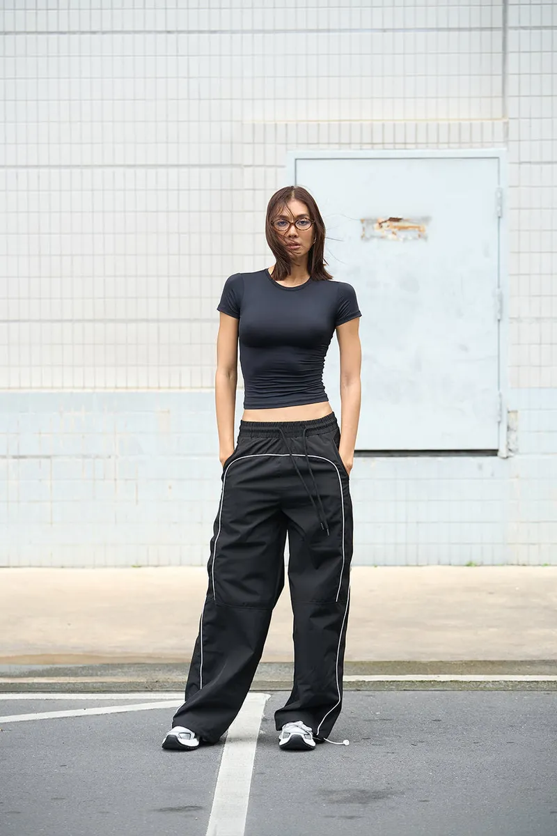 Bonkers Corner Navy Blue Sporty Deconstructed Loose Pants