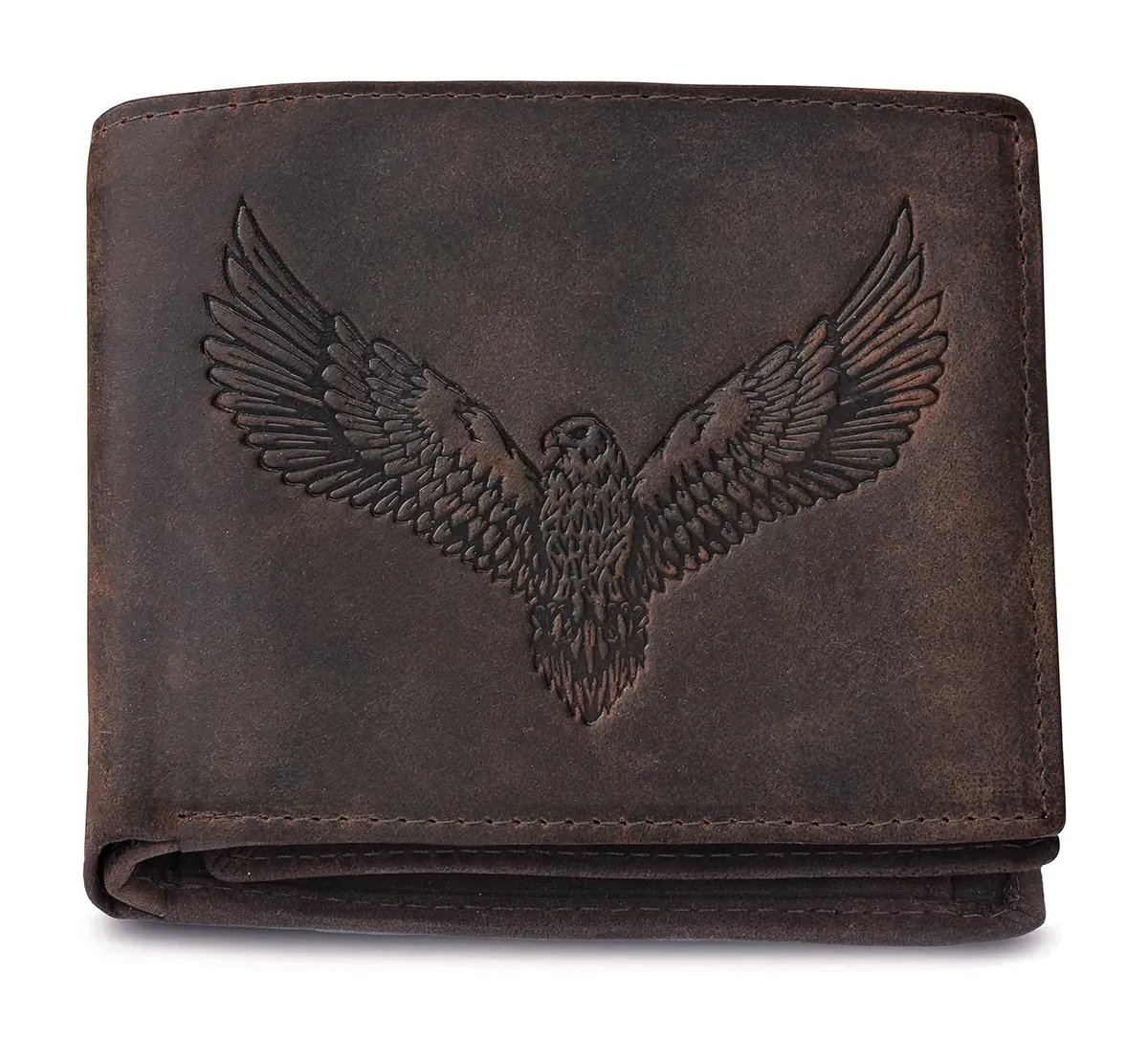 URBAN FOREST Zeus Vintage Brown Leather Bi-Fold Wallet for Men, 6 Card Slot