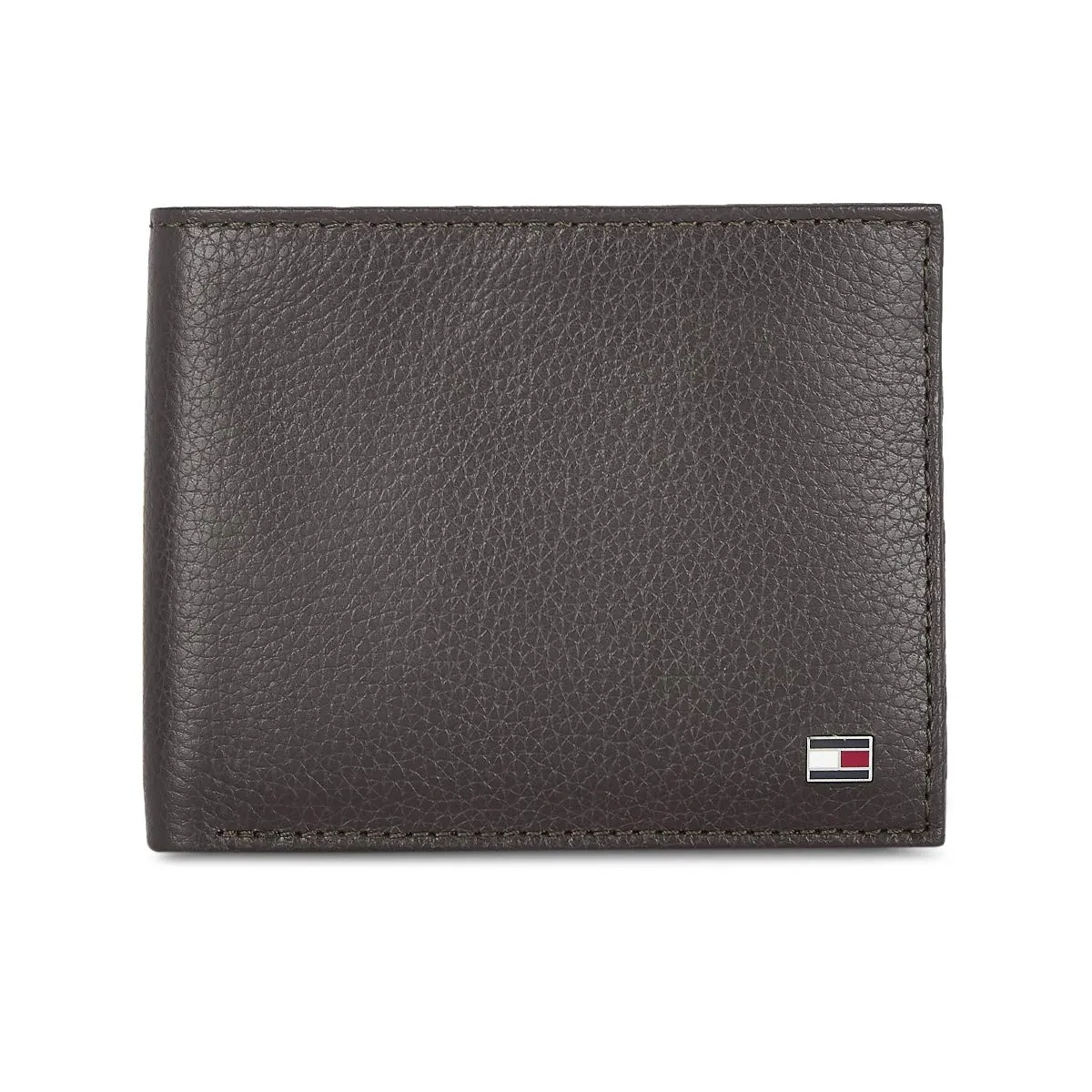 Tommy Hilfiger Men's Global Coin Wallet Felix - Brown | 1 Coin Pocket | 2 Compartments | 4 Cards Slots | Stylish Men's Leather Wallet