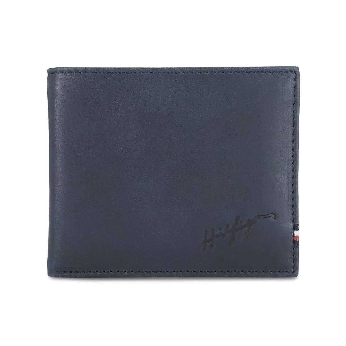 Tommy Hilfiger Men's Passcase Wallet Branden - Navy | 2 Compartments | 14 Cards Slots | Stylish Men's Leather Wallet
